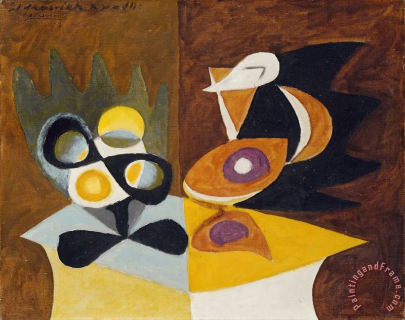 Pablo Picasso Still Life: Fruit Dish And Pitcher (natue Morte: Compotier Et Cruche) Art Print