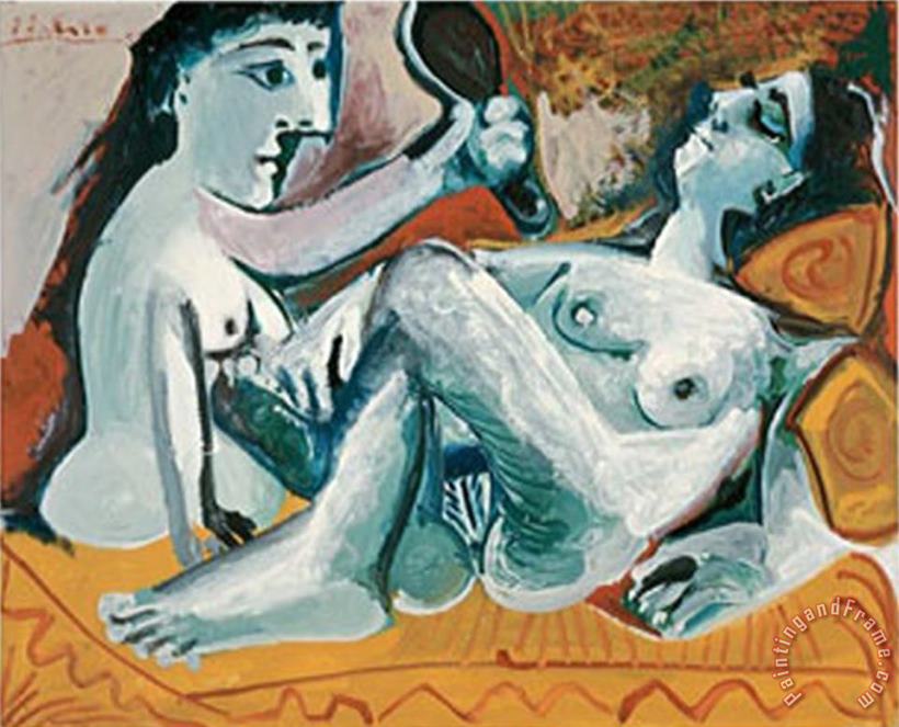 The Two Friends 1965 painting - Pablo Picasso The Two Friends 1965 Art Print