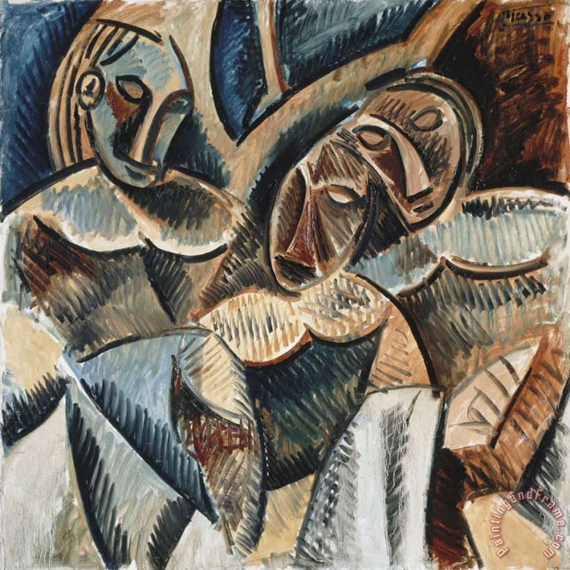 Pablo Picasso Trois Figures Sous Un Arbre (three Figures Under a Tree) Art Painting