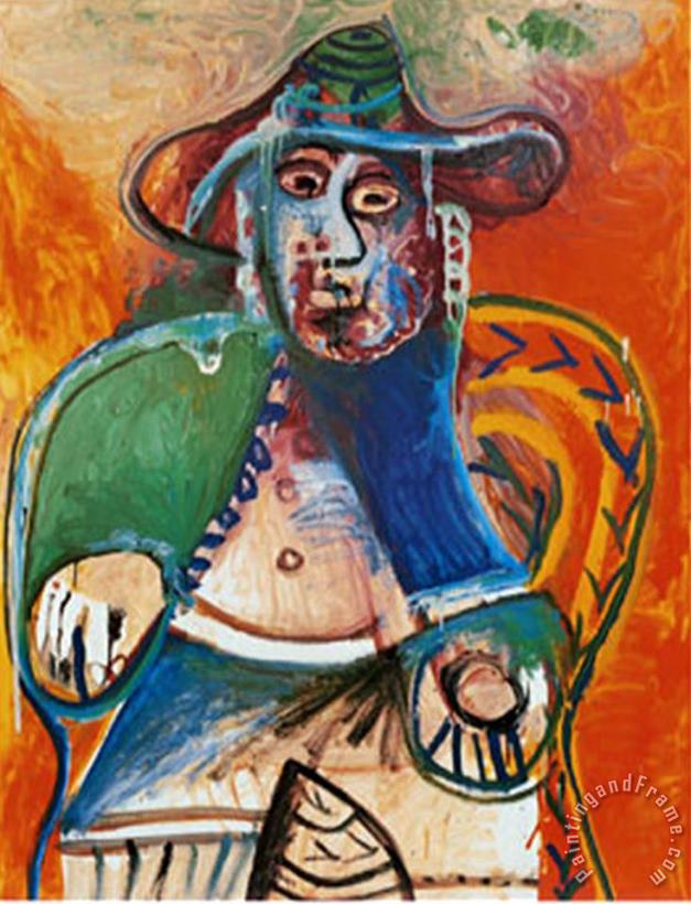 Pablo Picasso Vieil Homme Assis Mougins C 1970 Art Painting