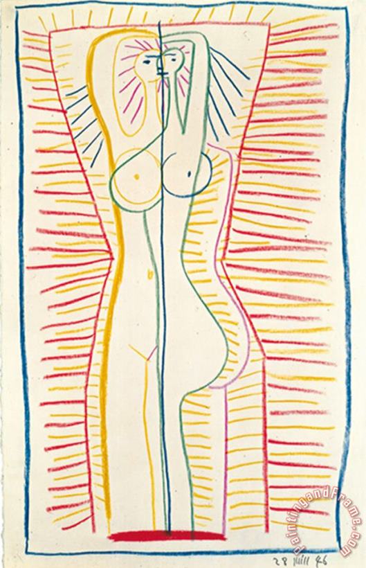 Woman Standing C 1946 painting - Pablo Picasso Woman Standing C 1946 Art Print