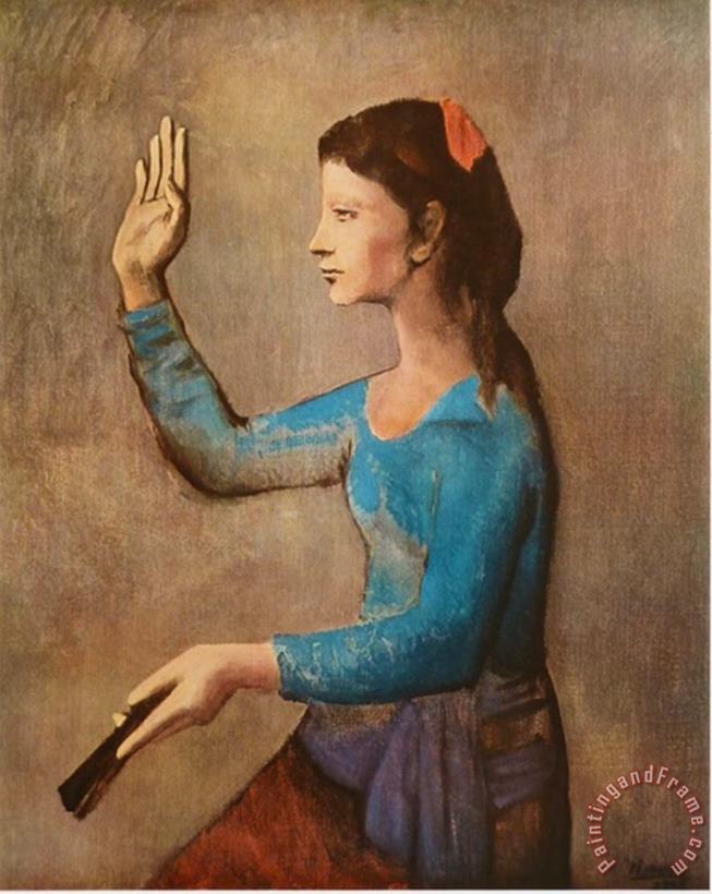 Pablo Picasso Woman with Fan Art Painting