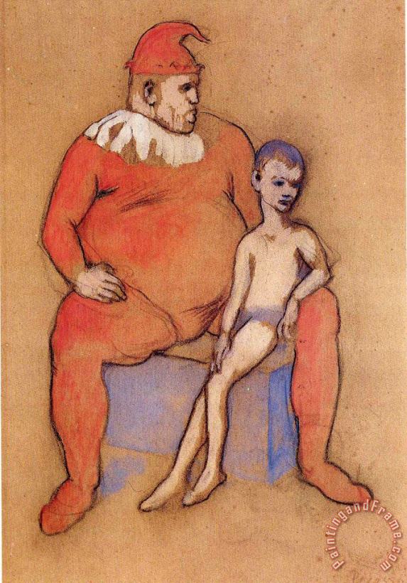 Young Acrobat And Clown 1905 painting - Pablo Picasso Young Acrobat And Clown 1905 Art Print