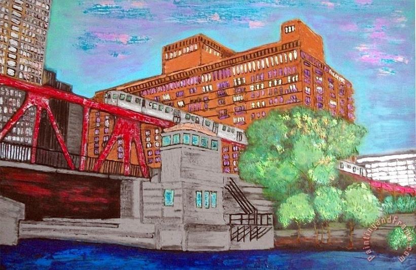 pallet Chicago River Art Painting