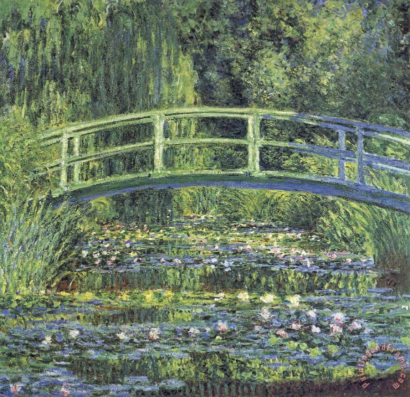 pallet Waterlilies And Japanese Bridge Art Painting