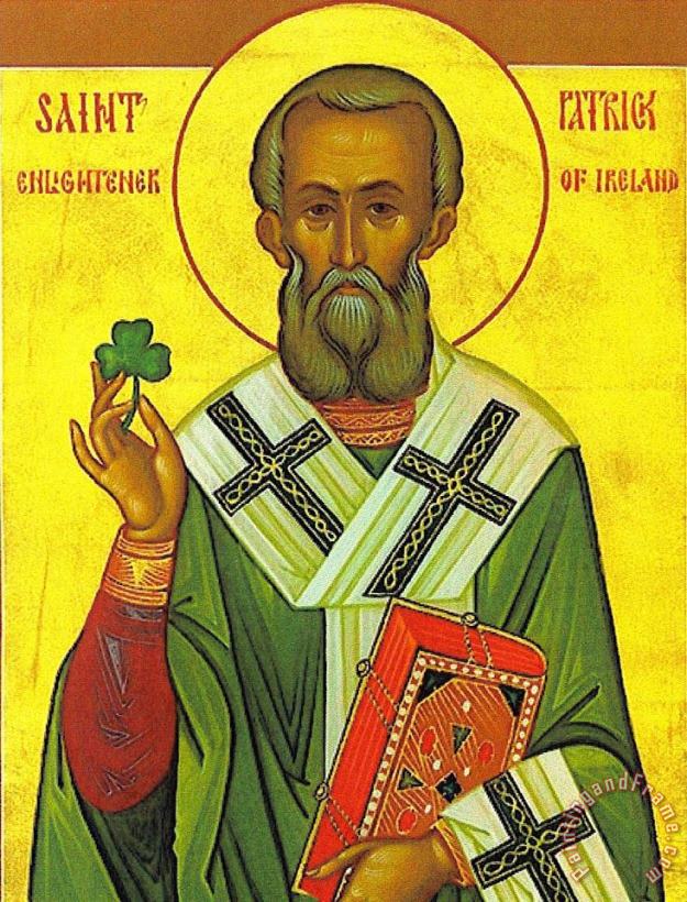 St Patrick And The Shamrock painting - Pam Neilands St Patrick And The Shamrock Art Print