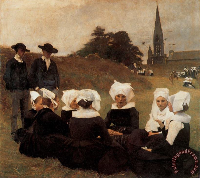 Breton Women at a Pardon painting - Pascal Adolphe Jean Dagnan Bouveret Breton Women at a Pardon Art Print