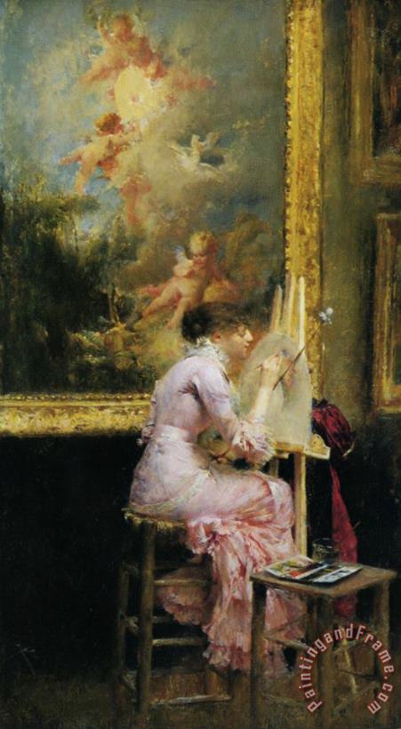 Pascal Adolphe Jean Dagnan Bouveret Lartiste Au Musee Art Painting