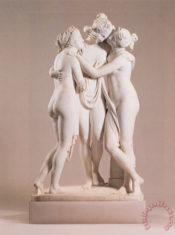 The Three Graces painting - Pasquale Romanelli The Three Graces Art Print