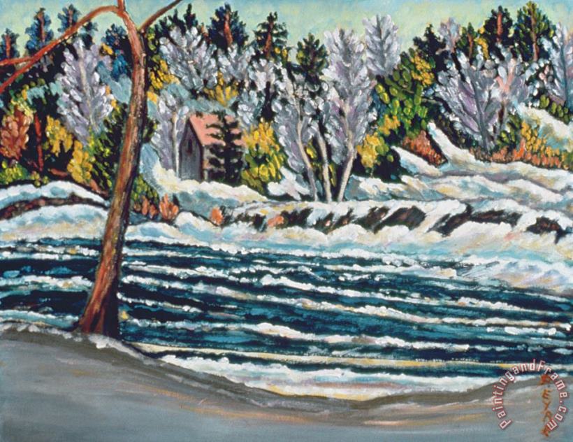 Winter Thaw Gatineau River painting - Patricia Eyre Winter Thaw Gatineau River Art Print