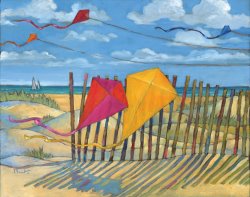 Paul Brent Beach Kites Yellow
