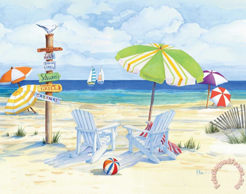 Beachside Chairs painting - Paul Brent Beachside Chairs Art Print