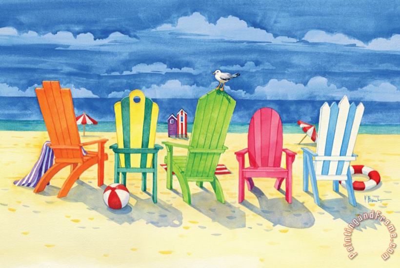 Brighton Chairs painting - Paul Brent Brighton Chairs Art Print