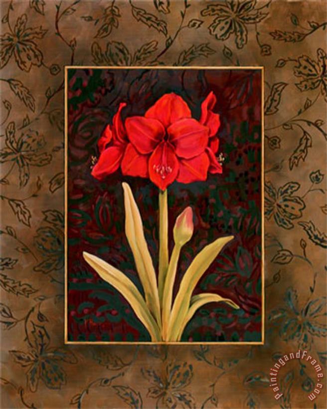 Paul Brent Damask Amaryllis Art Print
