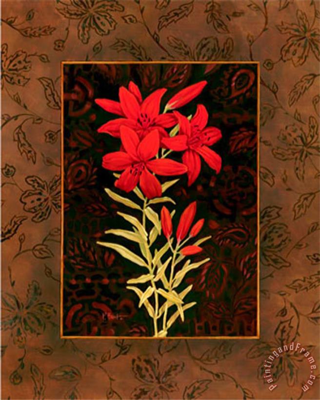 Paul Brent Damask Lily Art Painting
