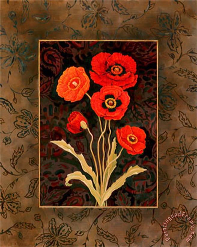 Paul Brent Damask Poppies Art Print