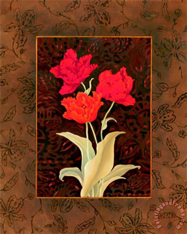 Damask Tulip painting - Paul Brent Damask Tulip Art Print