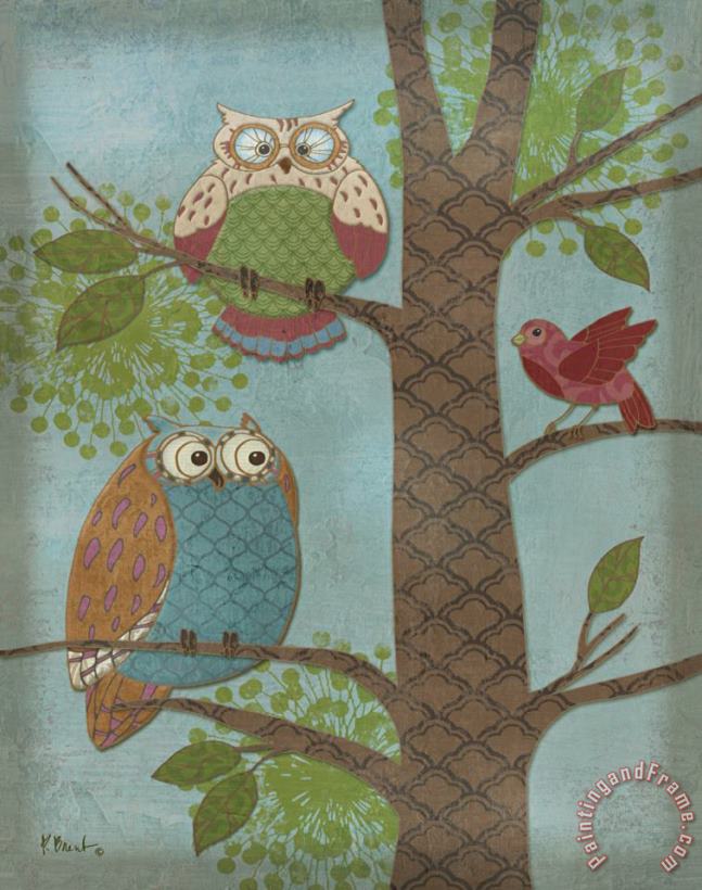 Paul Brent Fantasy Owls Vertical II Art Print