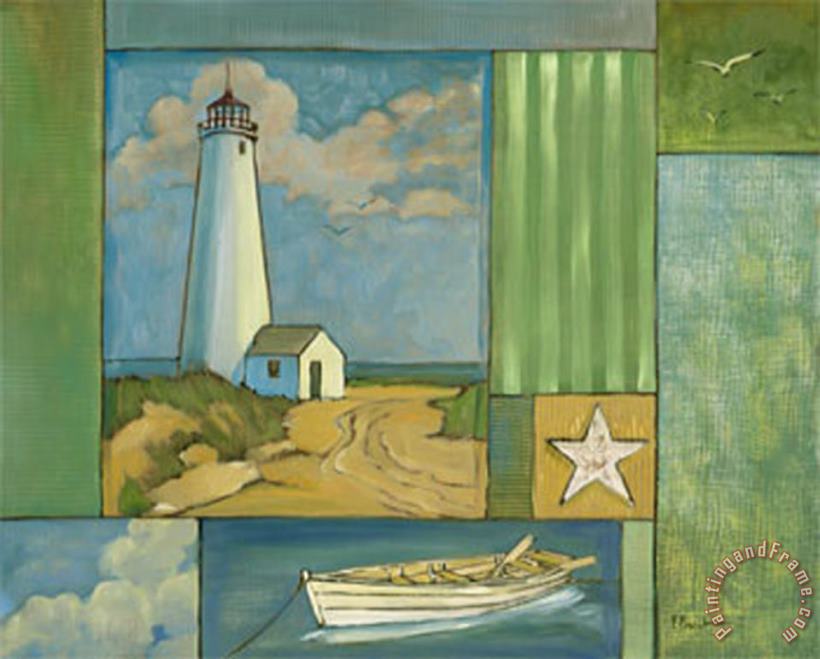 Lighthouse Collage I painting - Paul Brent Lighthouse Collage I Art Print