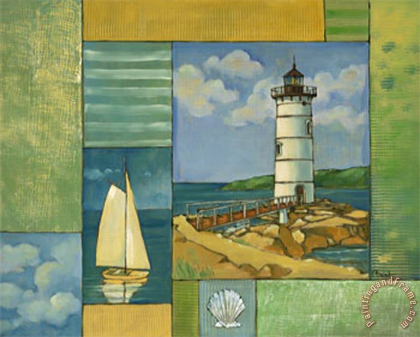 Lighthouse Collage II painting - Paul Brent Lighthouse Collage II Art Print