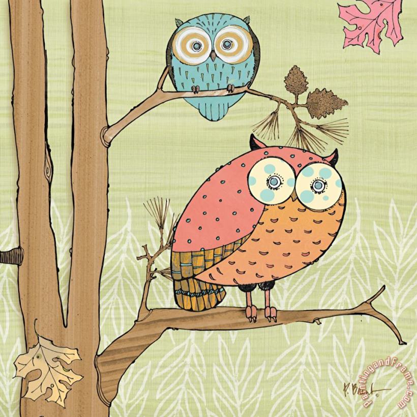 Pastel Owls I painting - Paul Brent Pastel Owls I Art Print
