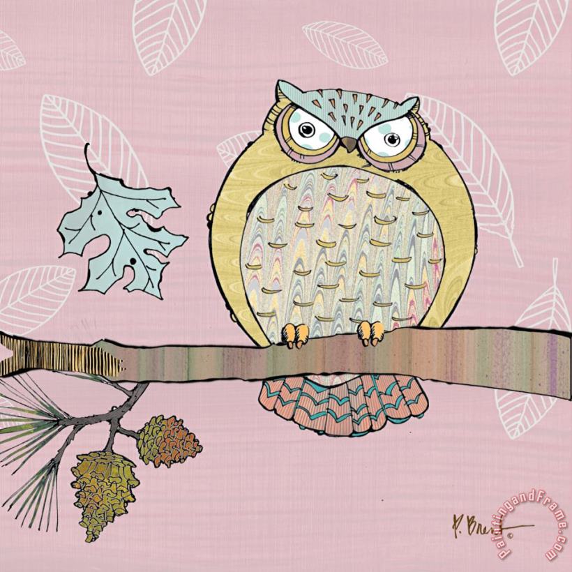 Pastel Owls III painting - Paul Brent Pastel Owls III Art Print