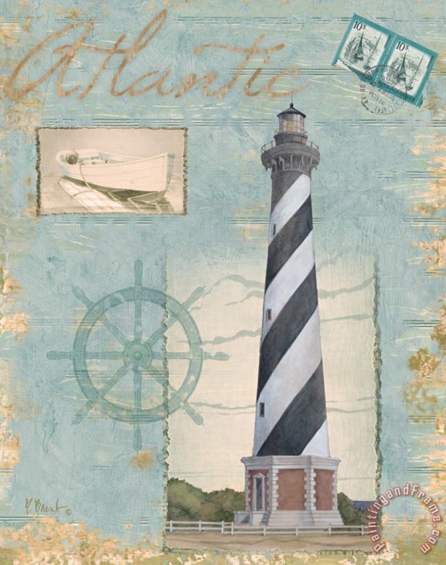 Seacoast Lighthouse I painting - Paul Brent Seacoast Lighthouse I Art Print