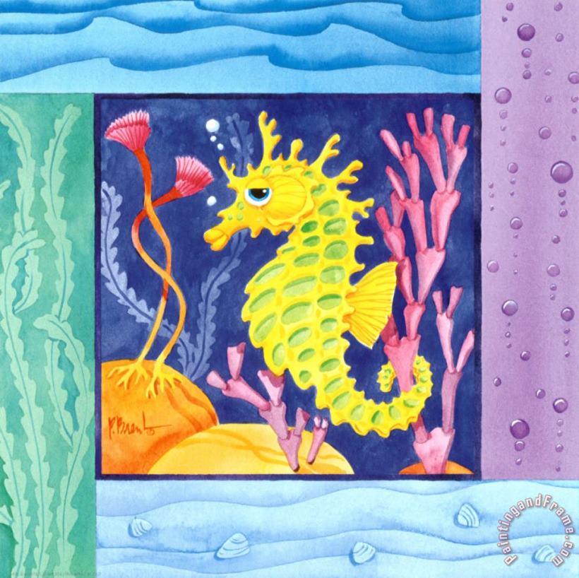 Seafriends Seahorse painting - Paul Brent Seafriends Seahorse Art Print