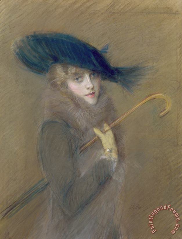 Paul Cesar Helleu Elegant Lady Art Painting