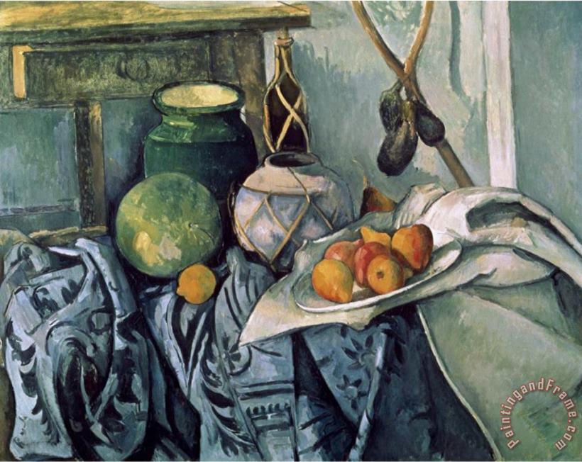 A Still Life Aubergines painting - Paul Cezanne A Still Life Aubergines Art Print