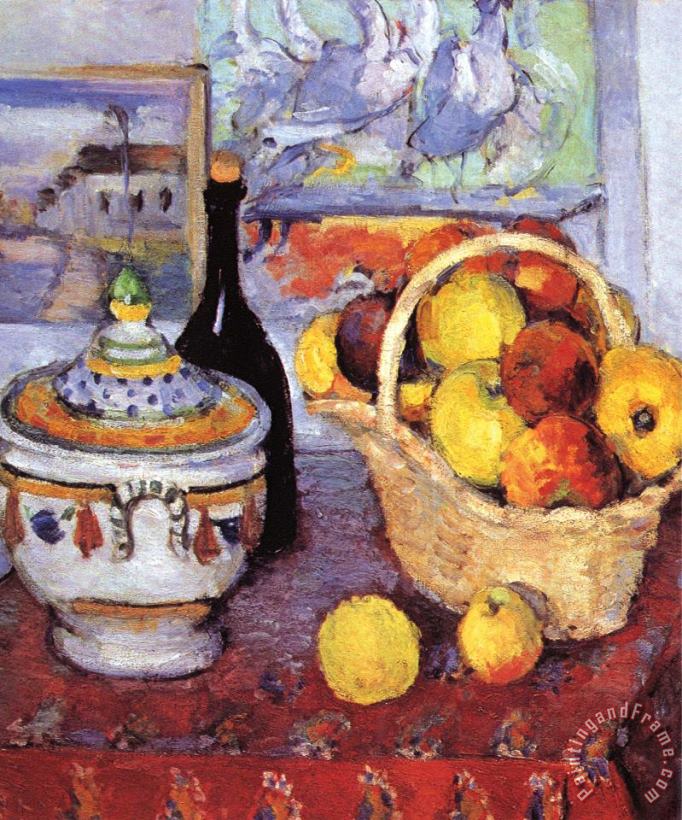 Paul Cezanne Apples Bottle And Tureen Art Print