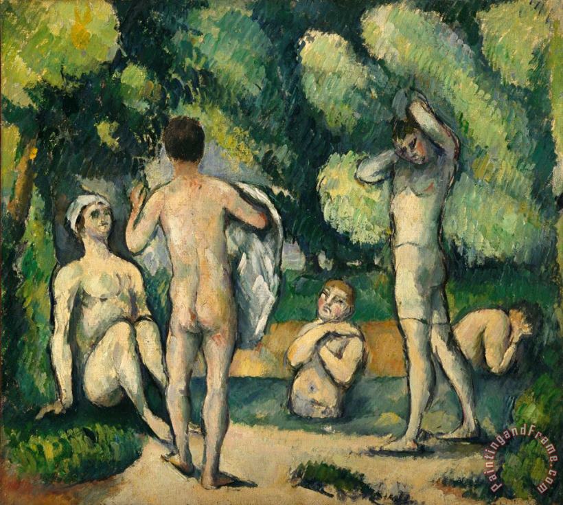 Bathers painting - Paul Cezanne Bathers Art Print