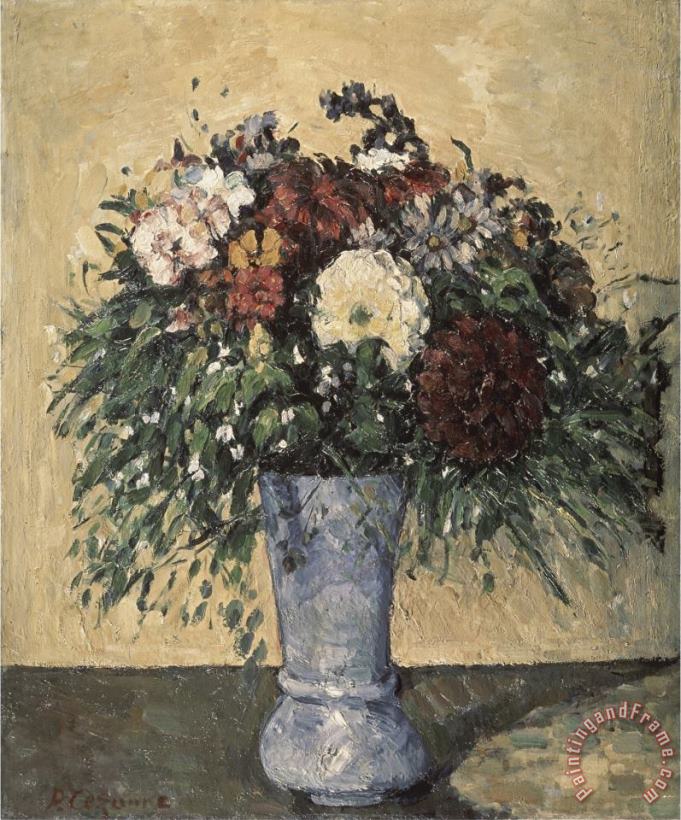 Bouquet in a Blue Vase painting - Paul Cezanne Bouquet in a Blue Vase Art Print
