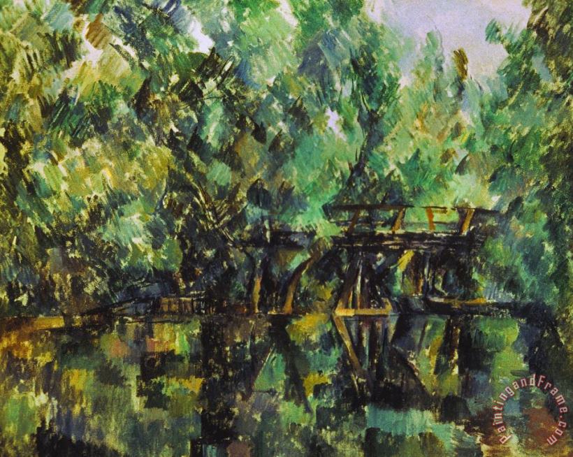 Paul Cezanne Bridge Over a Pond Art Painting