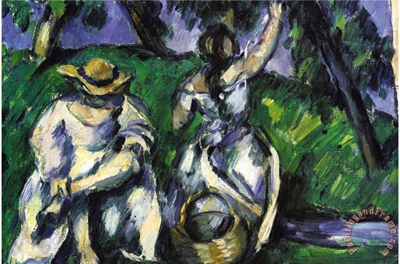 Figures painting - Paul Cezanne Figures Art Print