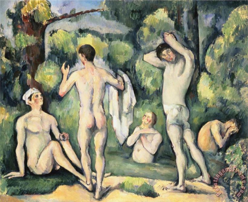 Five Bathers painting - Paul Cezanne Five Bathers Art Print