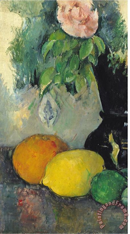 Paul Cezanne Flowers And Fruit Circa 1886 Art Print