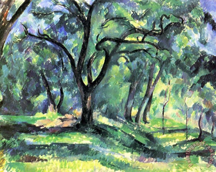 Forest painting - Paul Cezanne Forest Art Print