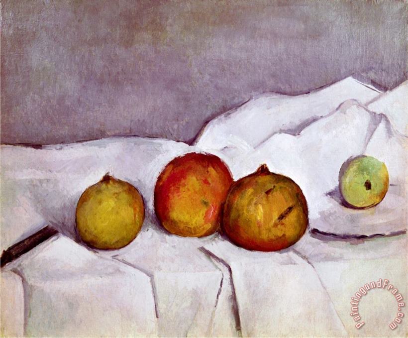 Fruit on a Cloth C 1890 painting - Paul Cezanne Fruit on a Cloth C 1890 Art Print