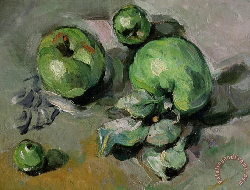 Green Apples painting - Paul Cezanne Green Apples Art Print