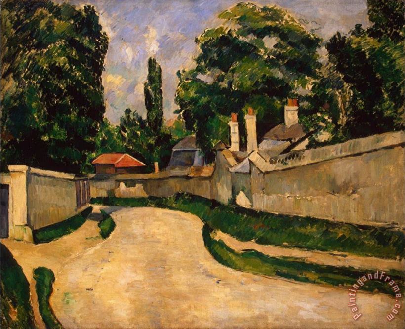 Houses Along a Road C 1881 painting - Paul Cezanne Houses Along a Road C 1881 Art Print
