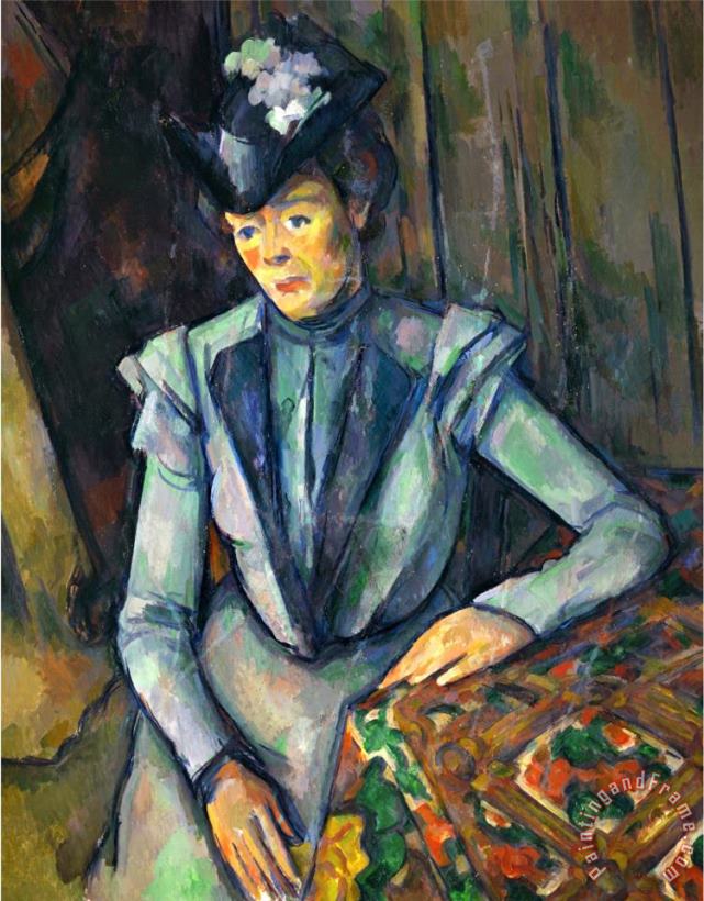 Paul Cezanne Lady in Blue 1900 1904 Art Painting
