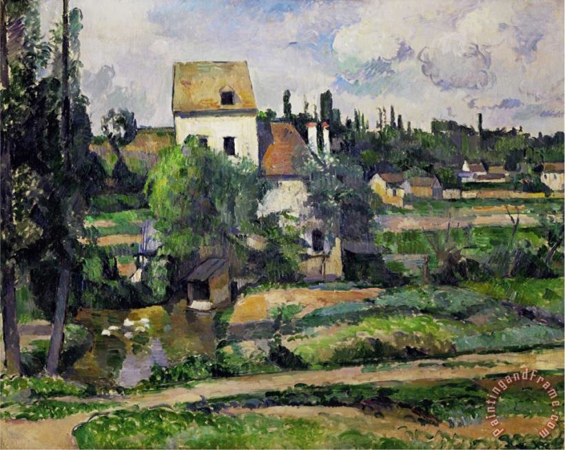 Landscape in Auvers painting - Paul Cezanne Landscape in Auvers Art Print