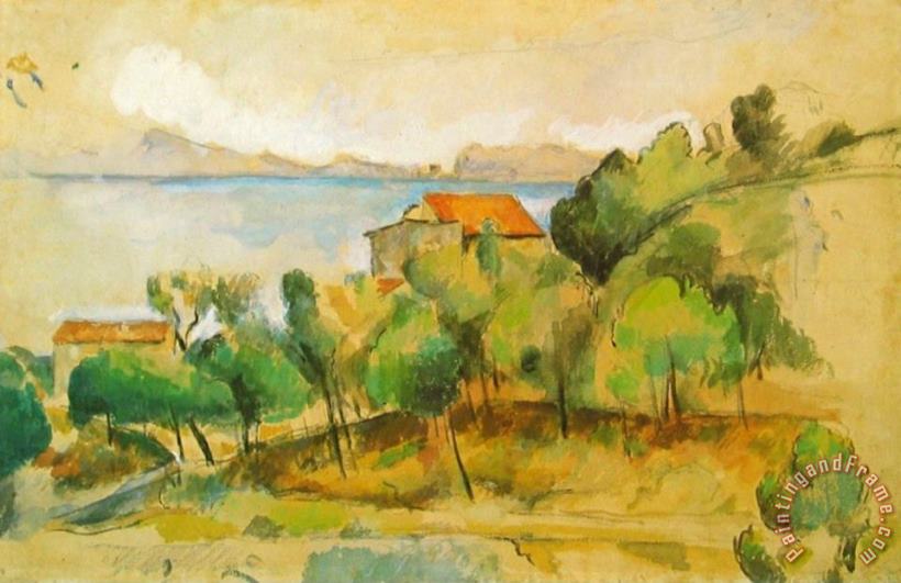 Landscape on The Mediterranean painting - Paul Cezanne Landscape on The Mediterranean Art Print
