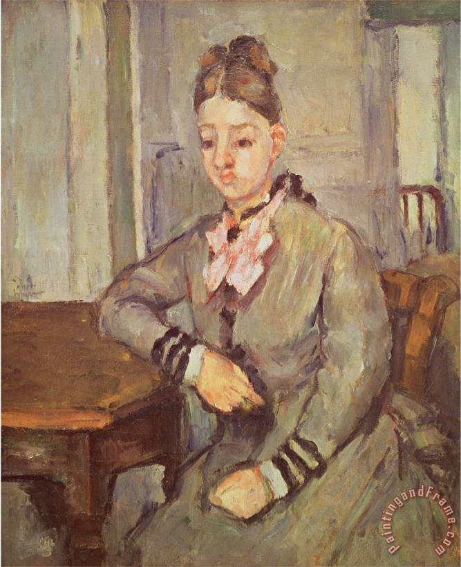 Paul Cezanne Madame Cezanne Leaning on a Table 1873 77 Art Painting