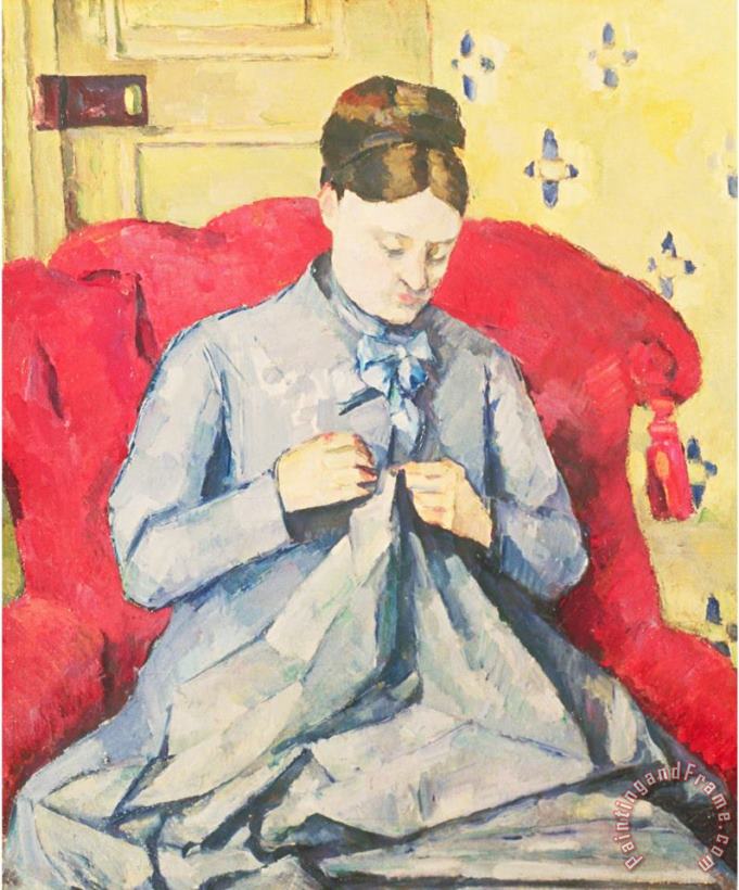 Paul Cezanne Madame Cezanne Sewing Art Painting