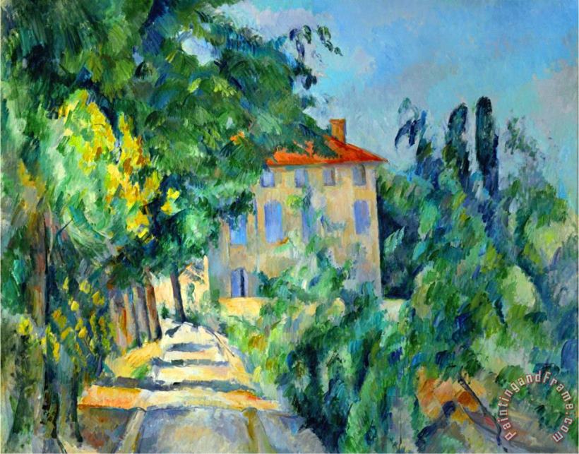 Maison Au Toit Rouge House with a Red Roof 1887 90 painting - Paul Cezanne Maison Au Toit Rouge House with a Red Roof 1887 90 Art Print