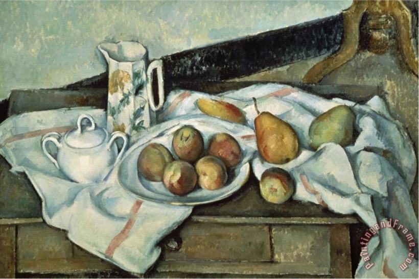 Peaches And Pears painting - Paul Cezanne Peaches And Pears Art Print