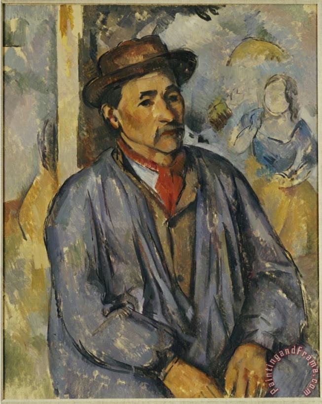 Paul Cezanne Peasant in a Blue Shirt Art Painting