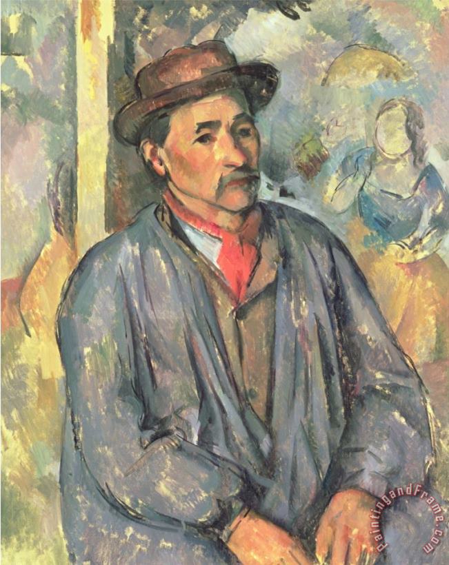 Paul Cezanne Peasant in a Blue Smock 1892 Or 1897 Art Print